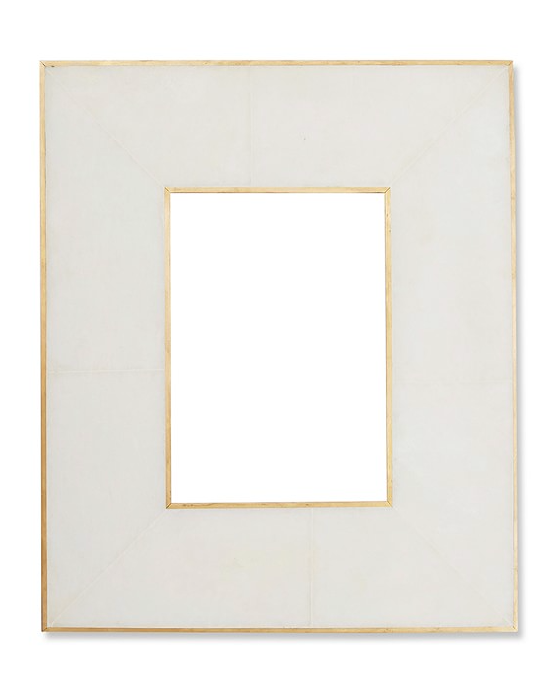 Brass Bordered Stone Picture Frame, White