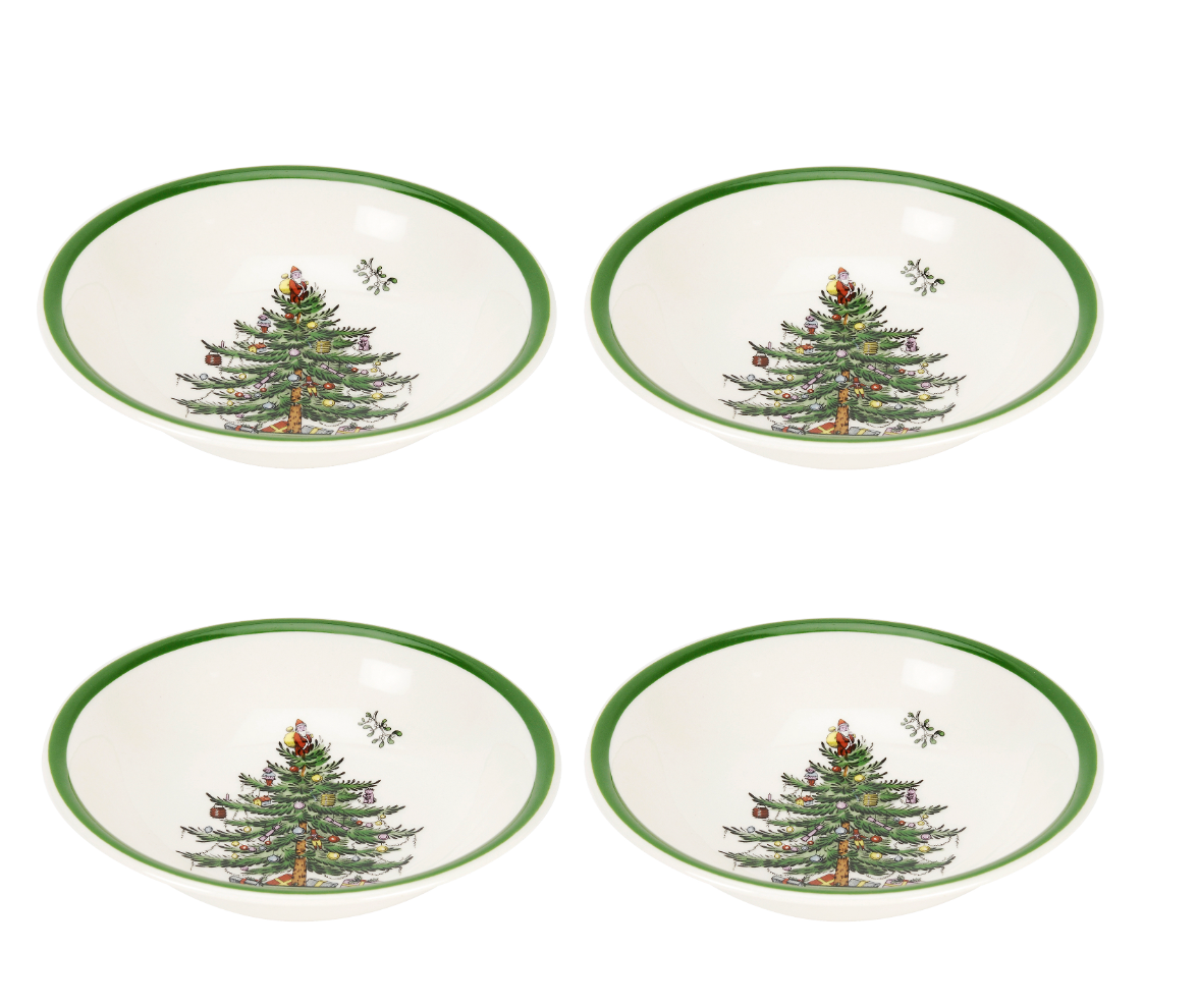 Christmas Tree Cereal/Oatmeal Bowls Set of 4