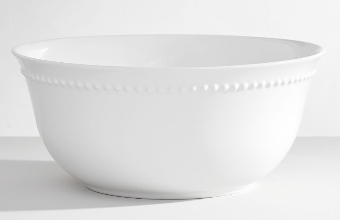 Beaded Stoneware Serving Bowl