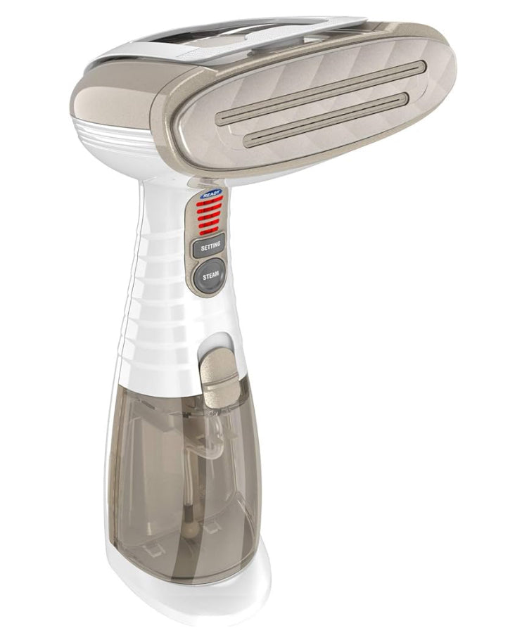 Conair Handheld Garment Steamer for Clothes, Turbo ExtremeSteam 1875W, Portable Handheld Design, Strong Penetrating Steam, White / Champagne