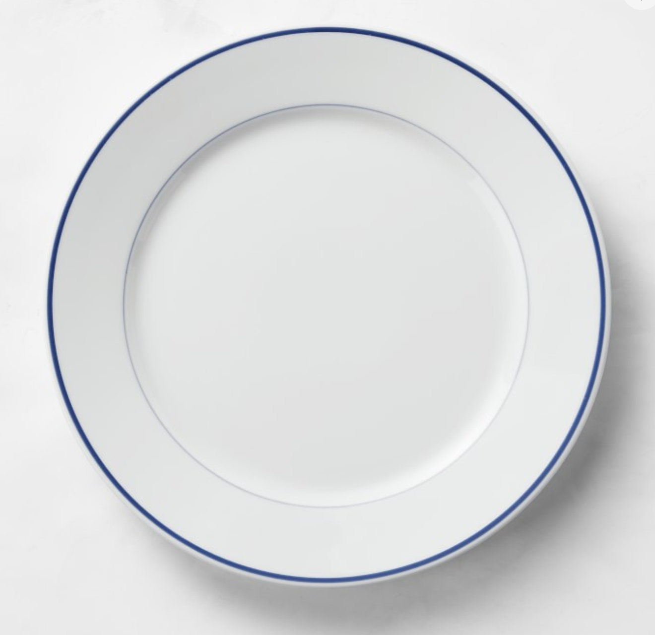 Apilco Tradition Blue-Banded Porcelain Dinner Plates, Set of 4