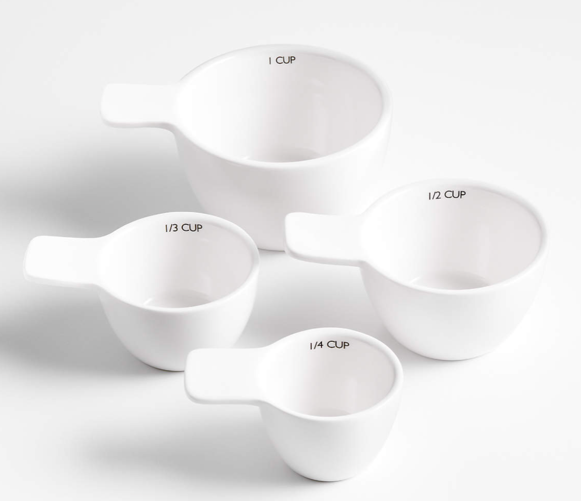 Aspen White Ceramic Measuring Cups