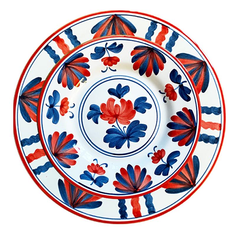 Blossom Dessert Plate Red