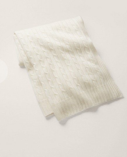 Cable Cashmere Throw Blanket