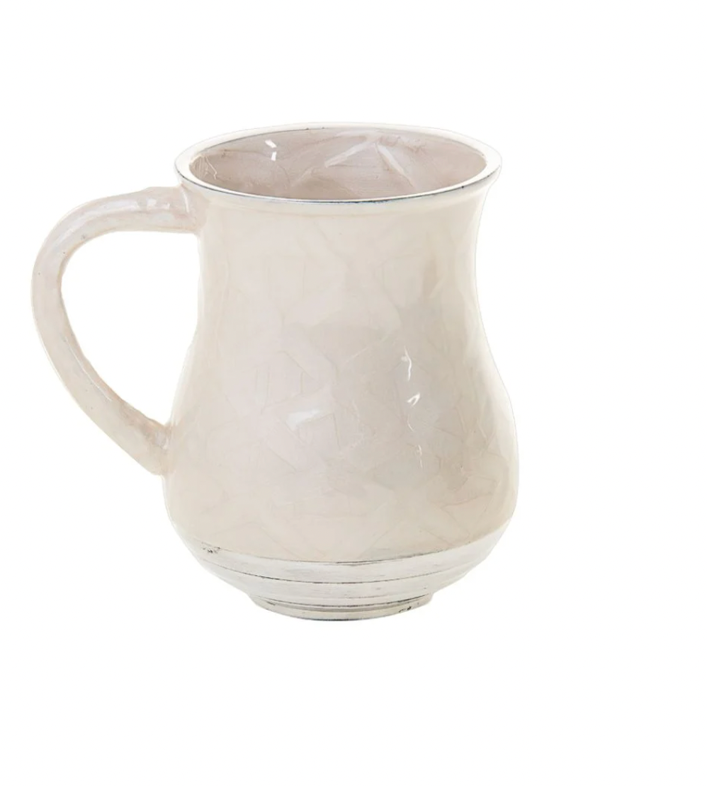 Cream Enamel Washing Cup
