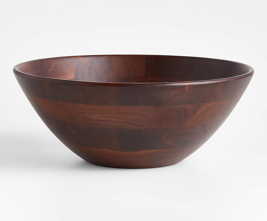 Carson Large Dark Acacia Wood Bowl