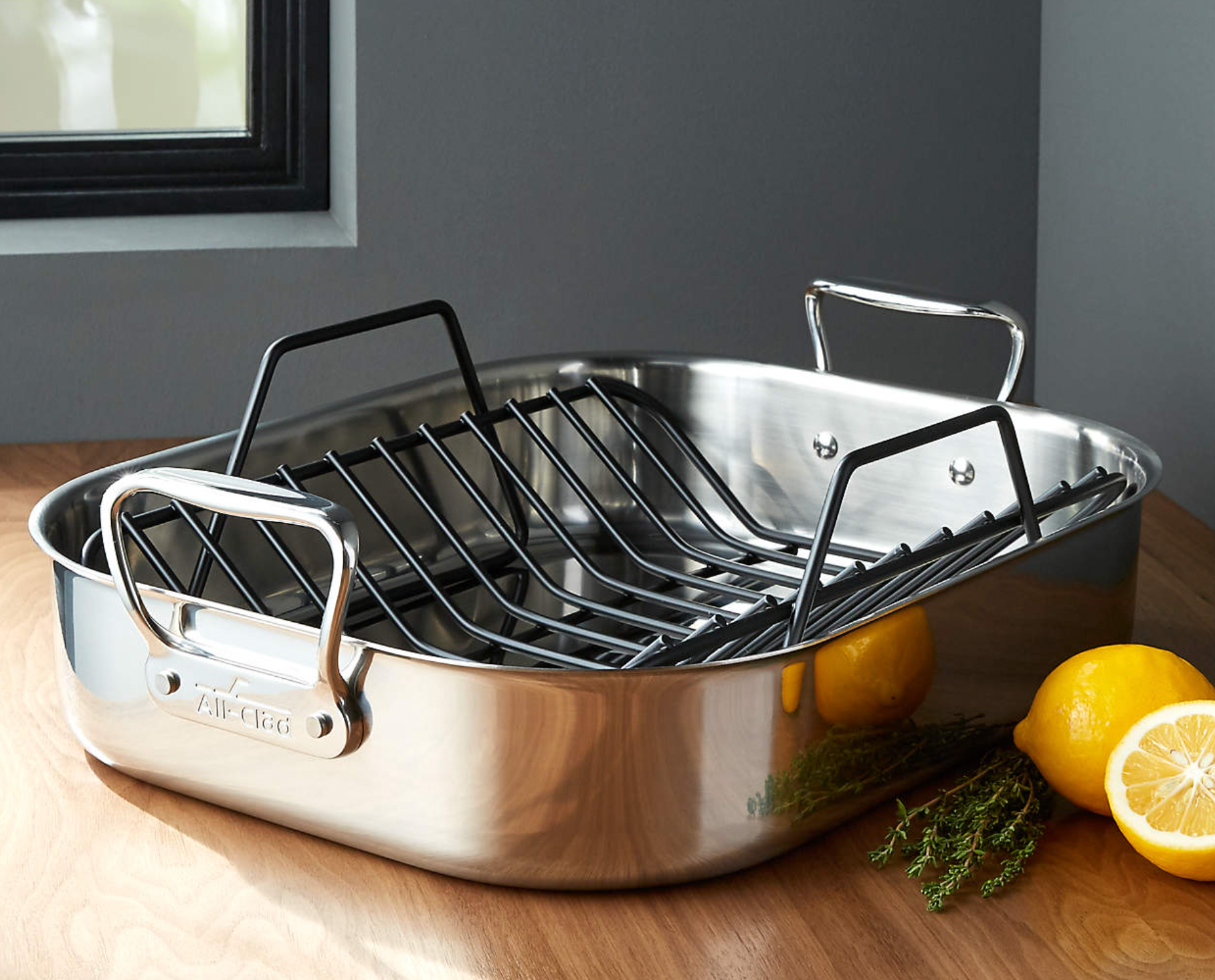 All-Clad ® Stainless Steel Large 16" Roaster with Rack