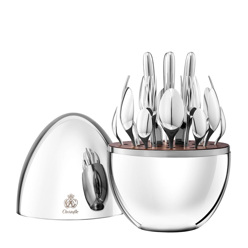 24-Piece Mood Silver-Plated Flatware Service MOOD 24 Piece Flatware Set In Egg Chest