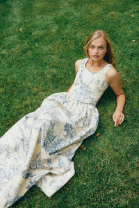 The Bridgitte Skirt in Blue Toile