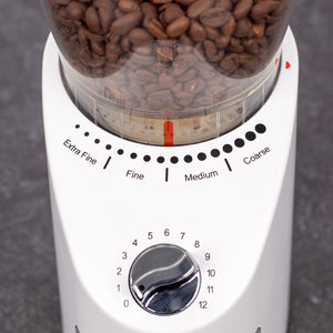 Infinity Plus Conical Burr Coffee Grinder in White