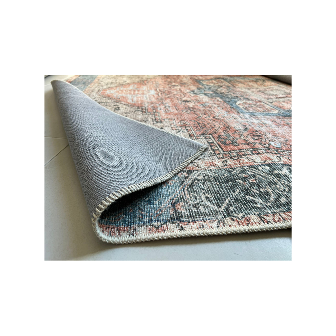 allen + roth with STAINMASTER Amelie 8 x 10 Coral Indoor Medallion Oriental Area Rug