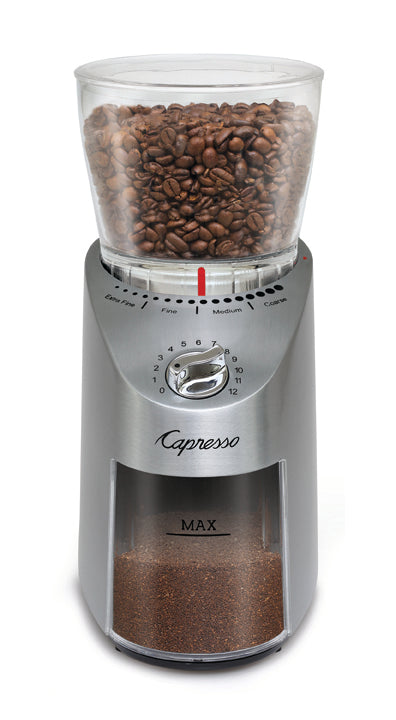 Infinity Plus Conical Burr Coffee Grinder in Stainless Steel