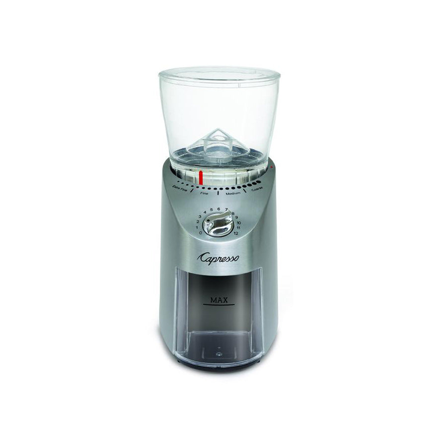 Infinity Plus Conical Burr Coffee Grinder in Stainless Steel