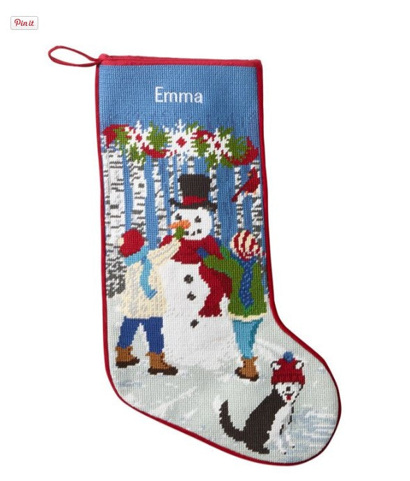 "Matt" and "Mallory" Christmas Needlepoint Stocking