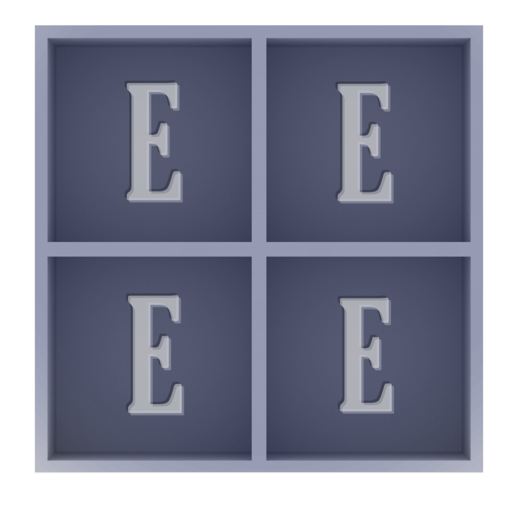 "E" Monogram Large Ice Cube Mold in Elegant Font