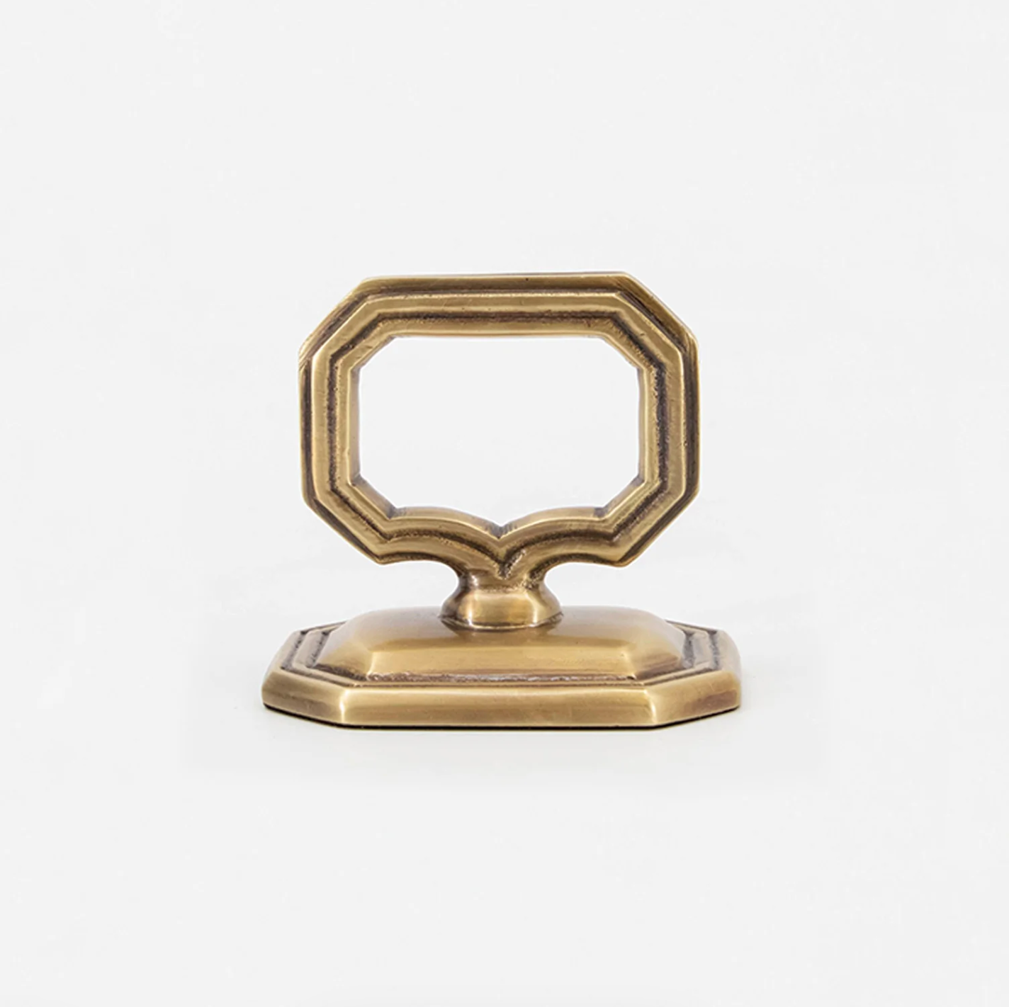 Brass Napkin Ring with Place Card Holder