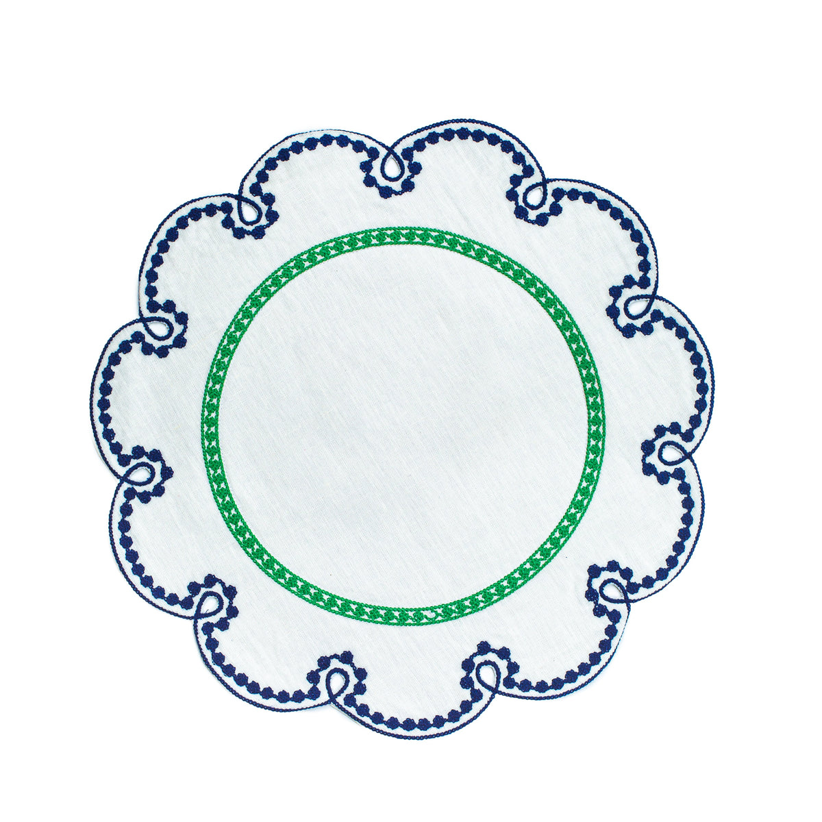 Fete Embroidered Linen Placemats, Set of 4