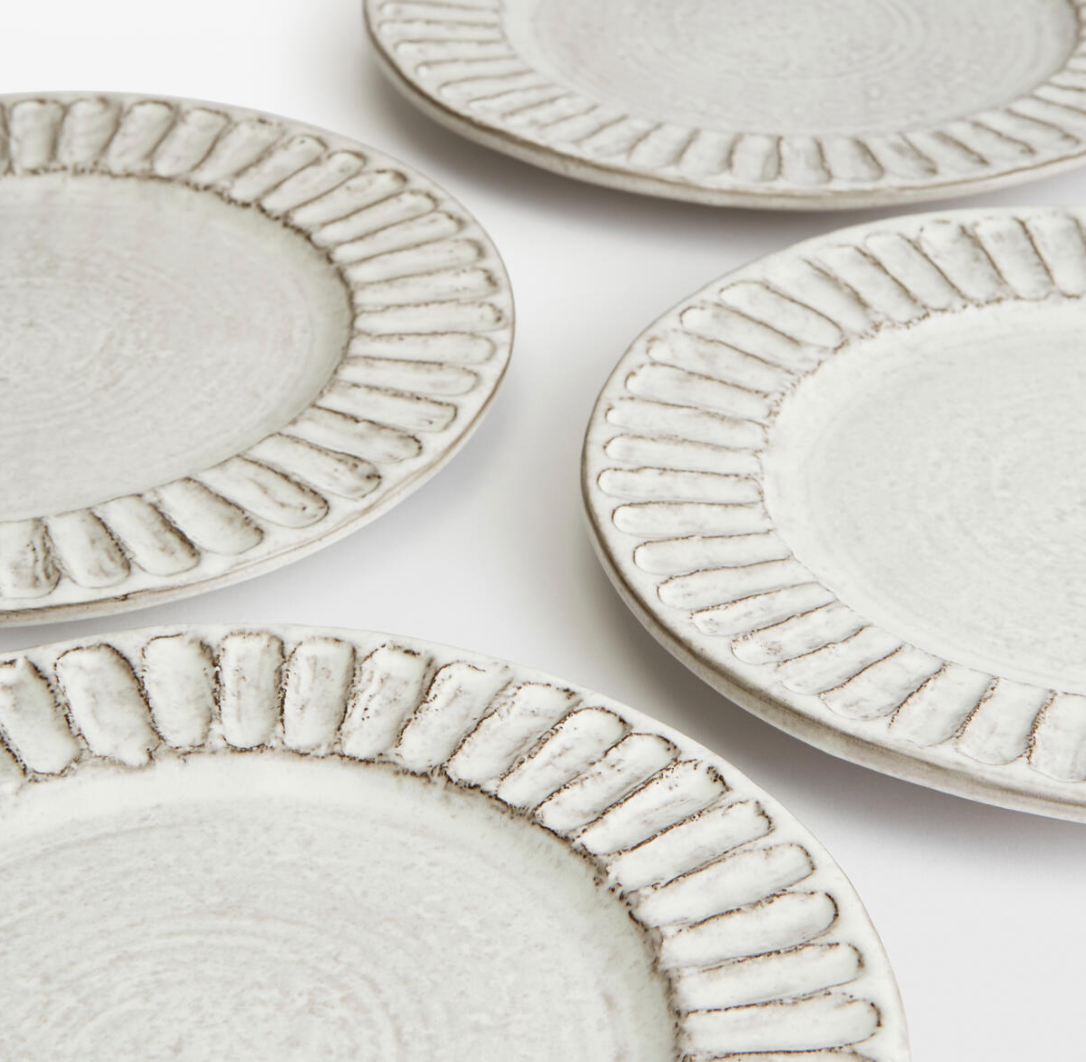 Chancery Side Plate, White, Set of Four