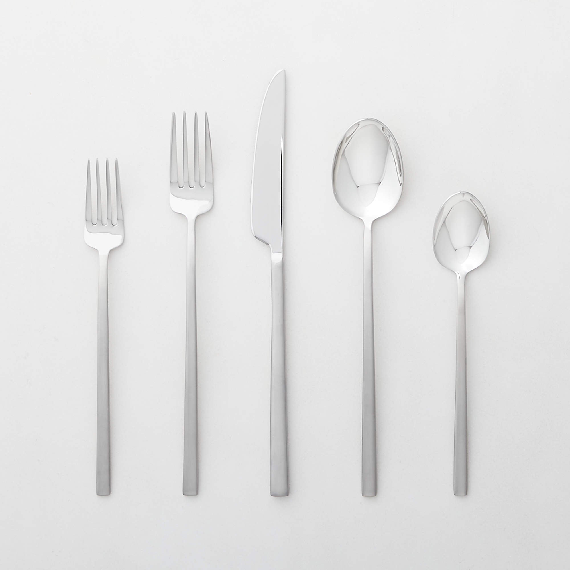 20-Piece Tilt Brushed Silver Flatware Set