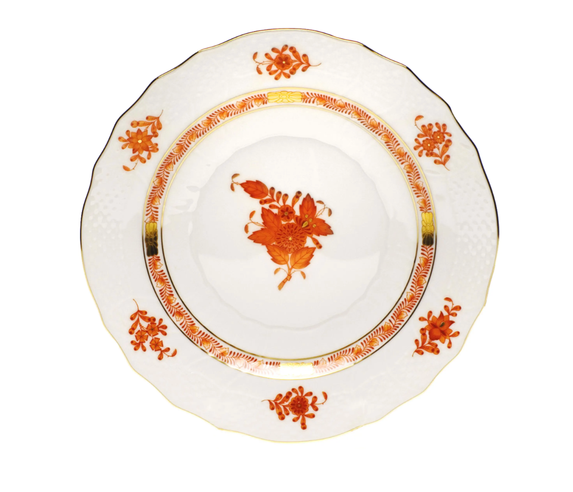 Chinese Bouquet Salad Plate in Rust