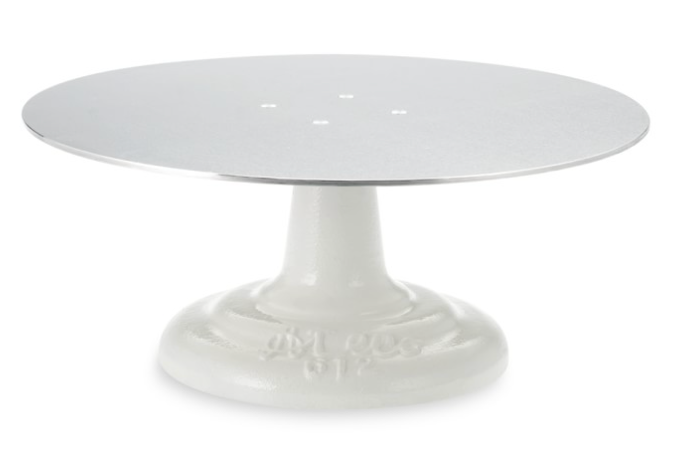 Ateco Cast Iron and Non-Slip Pad Cake Stand, 12 inch, White