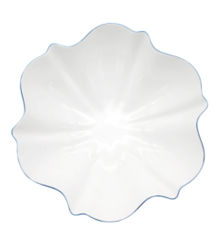 Amelie Serving Bowl with a Royal Blue Rim