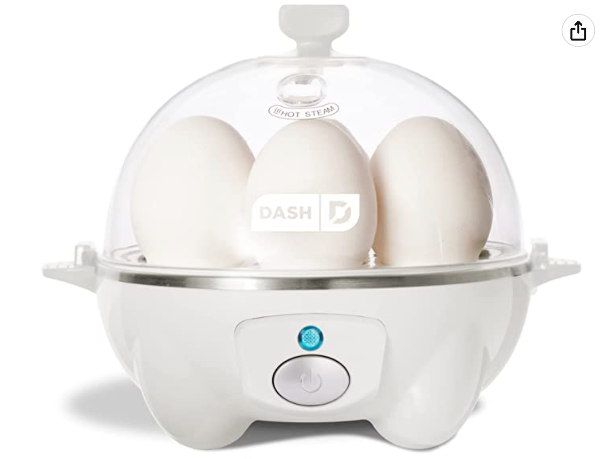 DASH Rapid Egg Cooker: 6 Egg Capacity Electric Egg Cooker for Hard Boiled Eggs, Poached Eggs, Scrambled Eggs, or Omelets with Auto Shut Off Feature - White (DEC005WH)