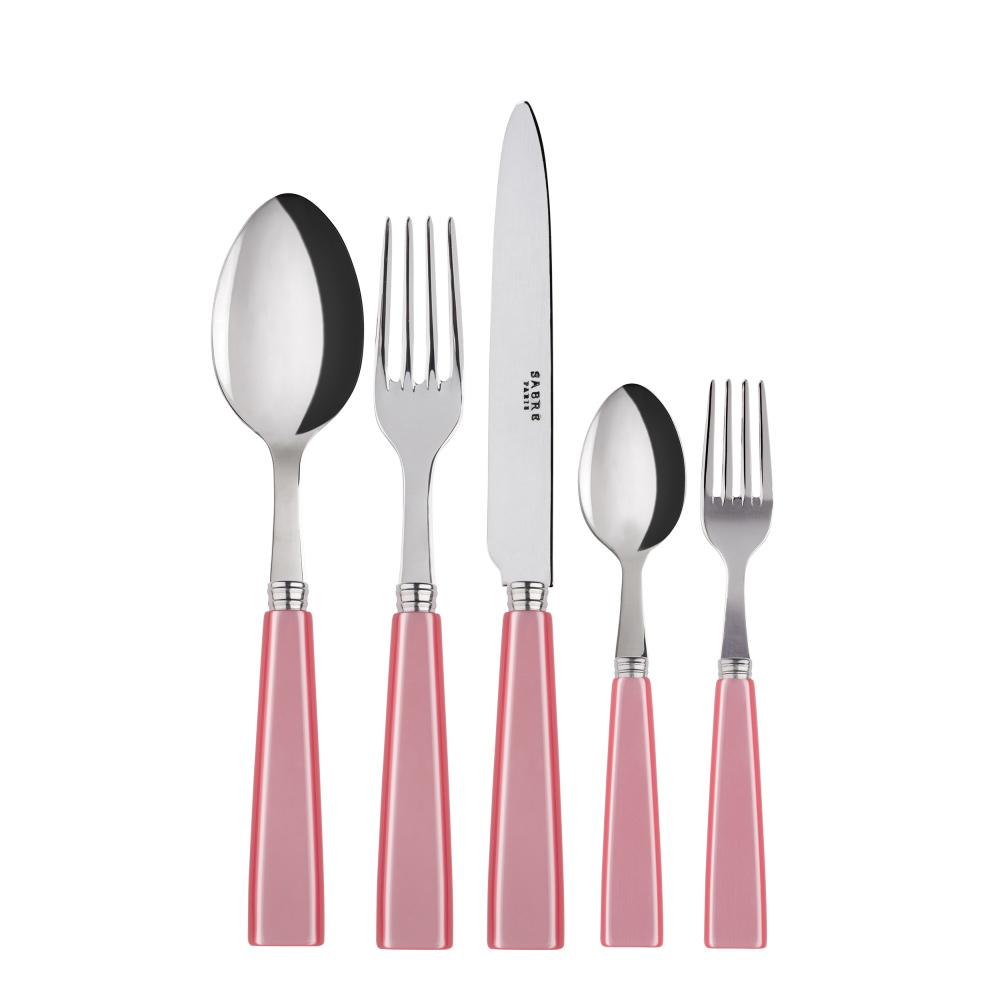 Icone Place Setting in Pink Candy, Set of 5