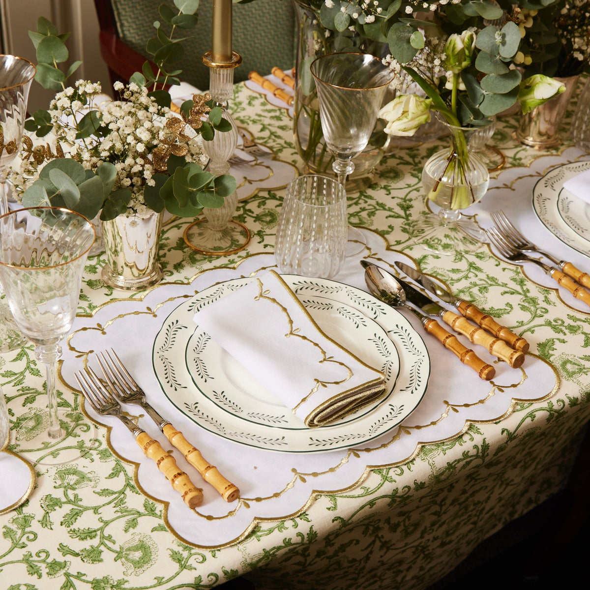 Lola Green Vine Tablecloth