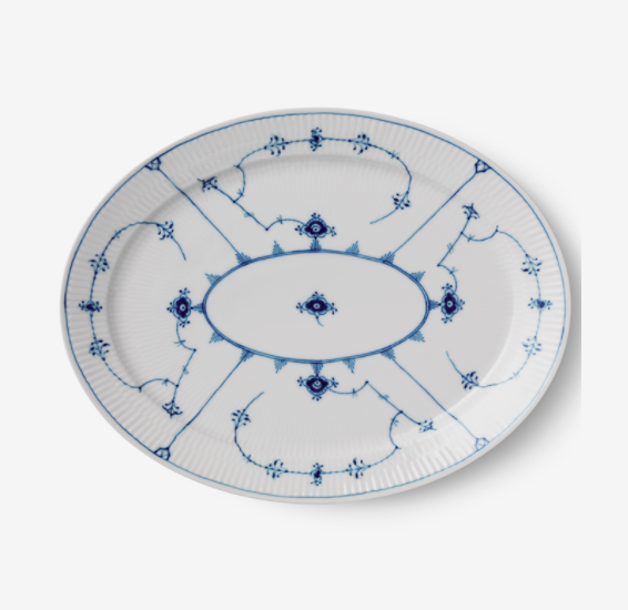 Blue Fluted Plain - Dish 35 cm