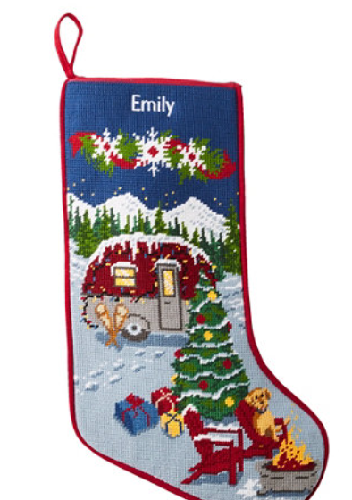 Christmas Needlepoint Stocking, Cotton