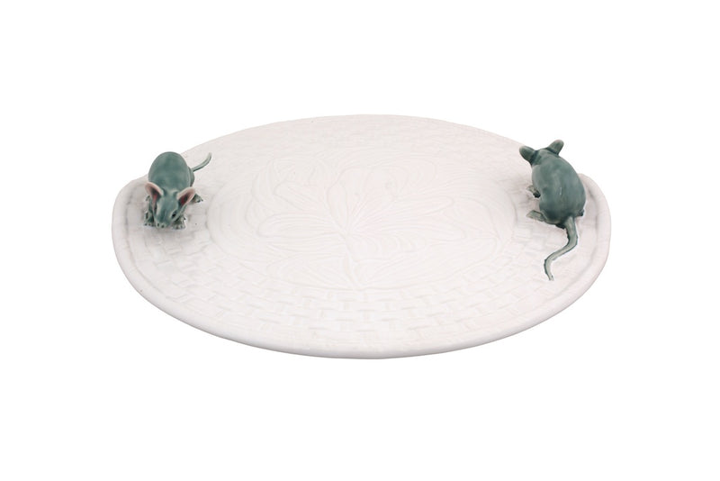 White Lily Cheese Tray with Natural Mouse