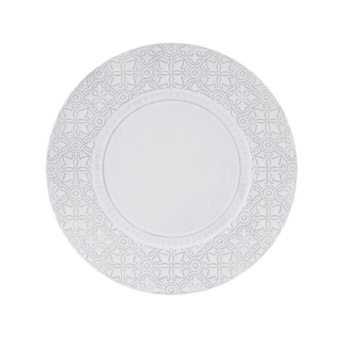 Rua Nova Charger Plate in White Antique