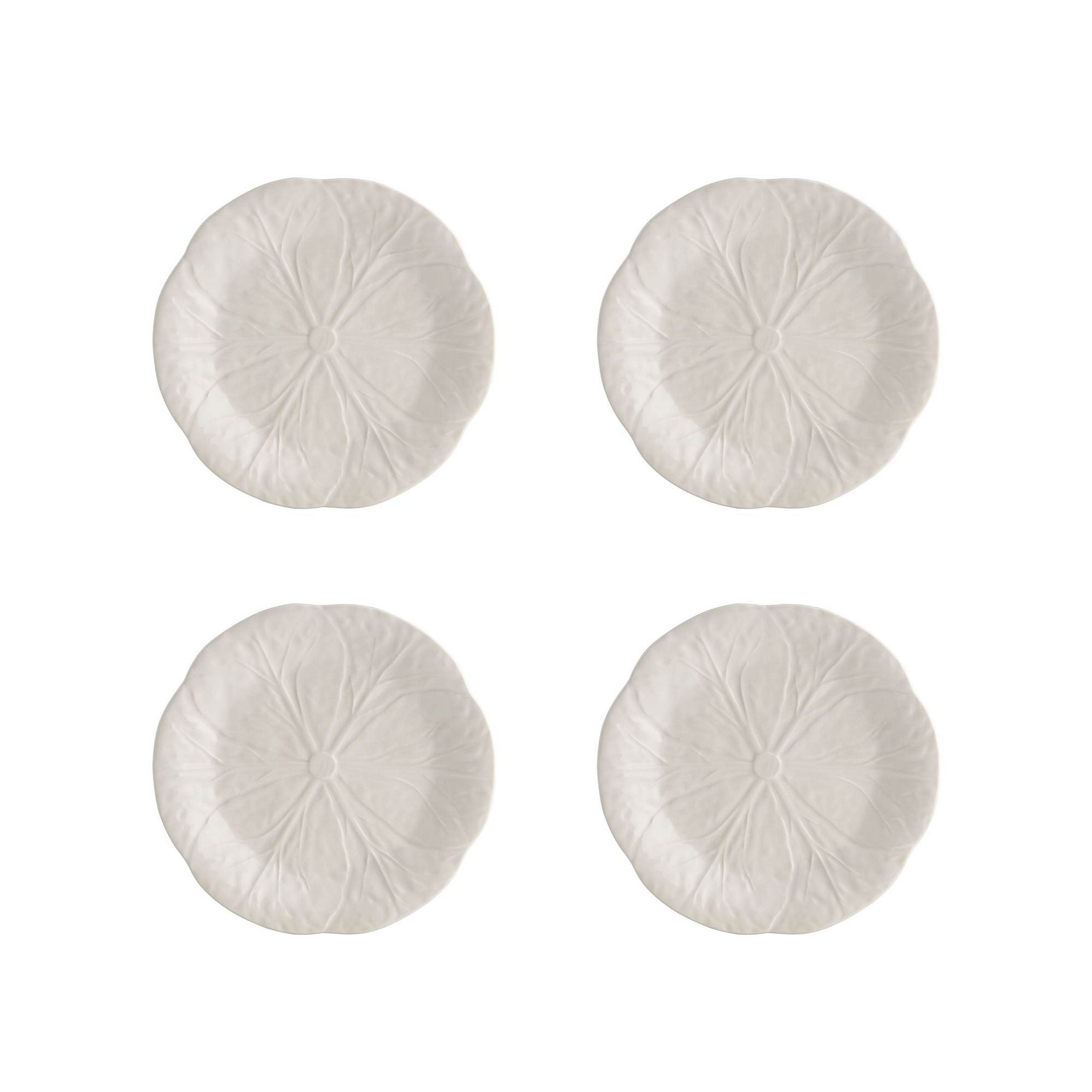 Cabbage Dessert Plate 19" Beige, Set of 4