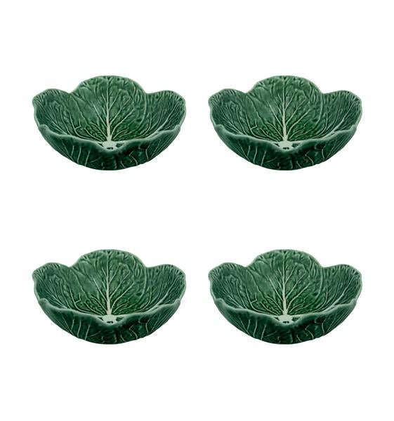 Cabbage Bowl 17 oz Cereal Bowl Green, set of 4