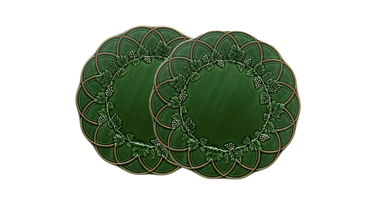 Woods Charger Plate in Green & Brown, Set of 2