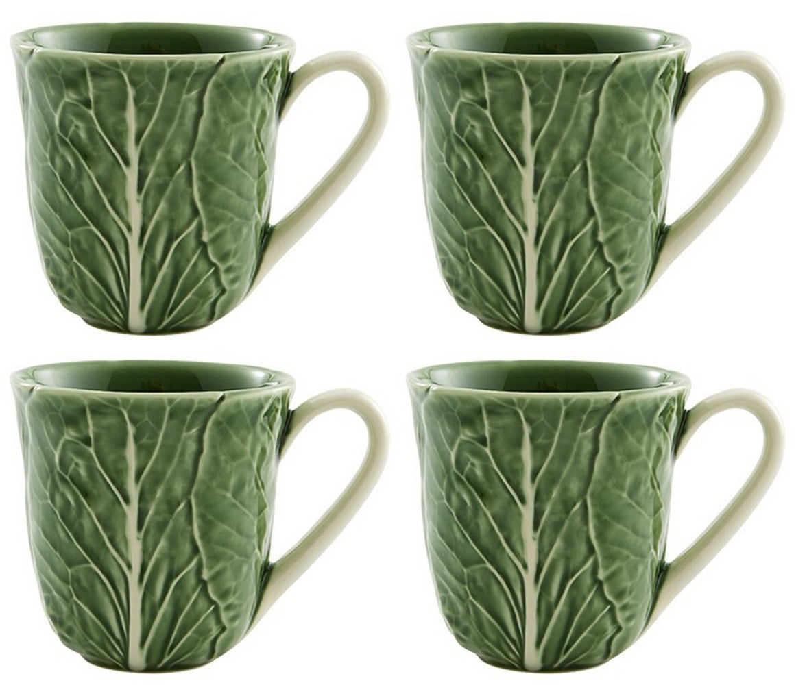 Cabbage Mug in Green, Set of 4