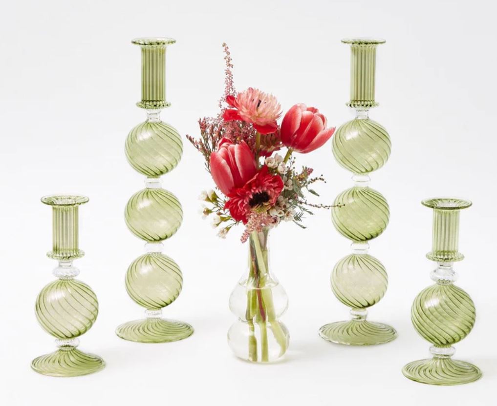 Camille Olive Candle Holder Set