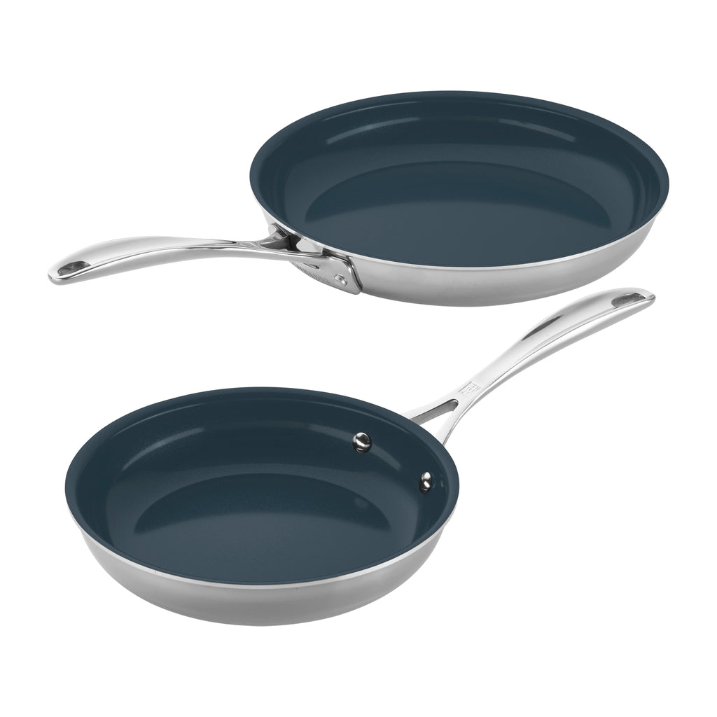 Zwilling Clad Cfx Stainless Steel Ceramic Nonstick Frypan Set, Set of 2
