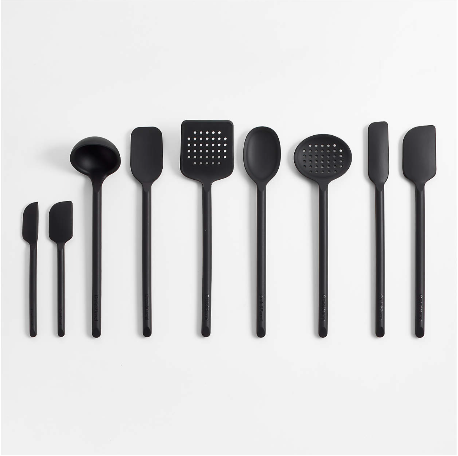 Crate & Barrel Black Silicone Utensils, Set of 9