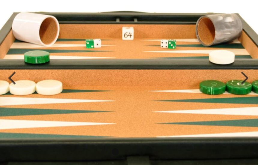 Classic Green Champion Attaché Backgammon