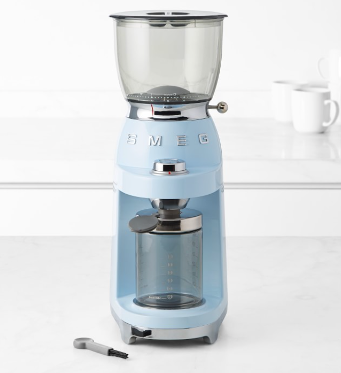 Smeg Coffee Grinder in Pastel Blue