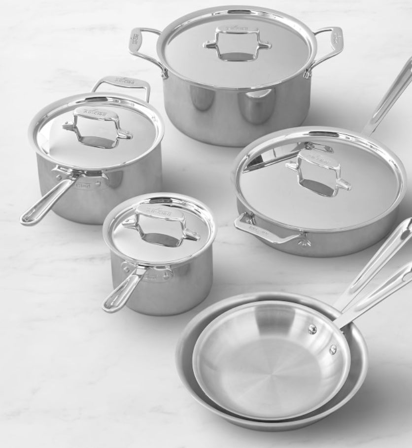 All-Clad D5® Stainless-Steel 10-Piece Cookware Set