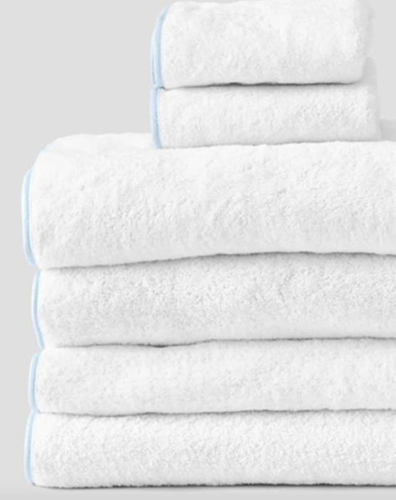 Bath Sheet Starter Pack (6 pieces), Color: Light Blue on White