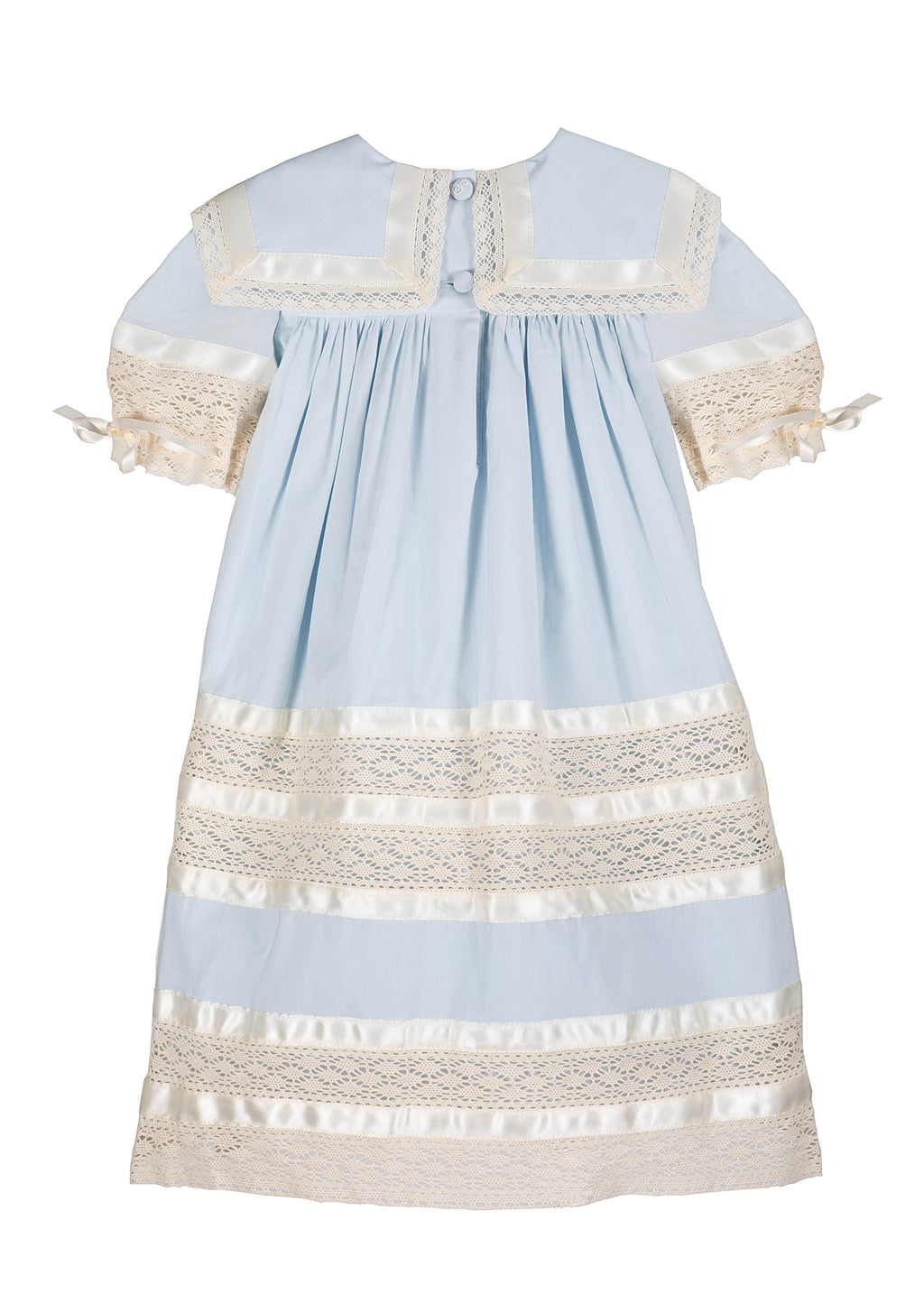 Savannah Lace Heirloom Dress in Blue 7Y / Light Blue Savannah Lace Heirloom Dress in Blue 7Y / Light Blue