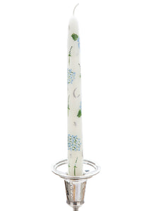 Ivory Evening Hydrangeas Hand-Painted Taper Candles, Set of Two