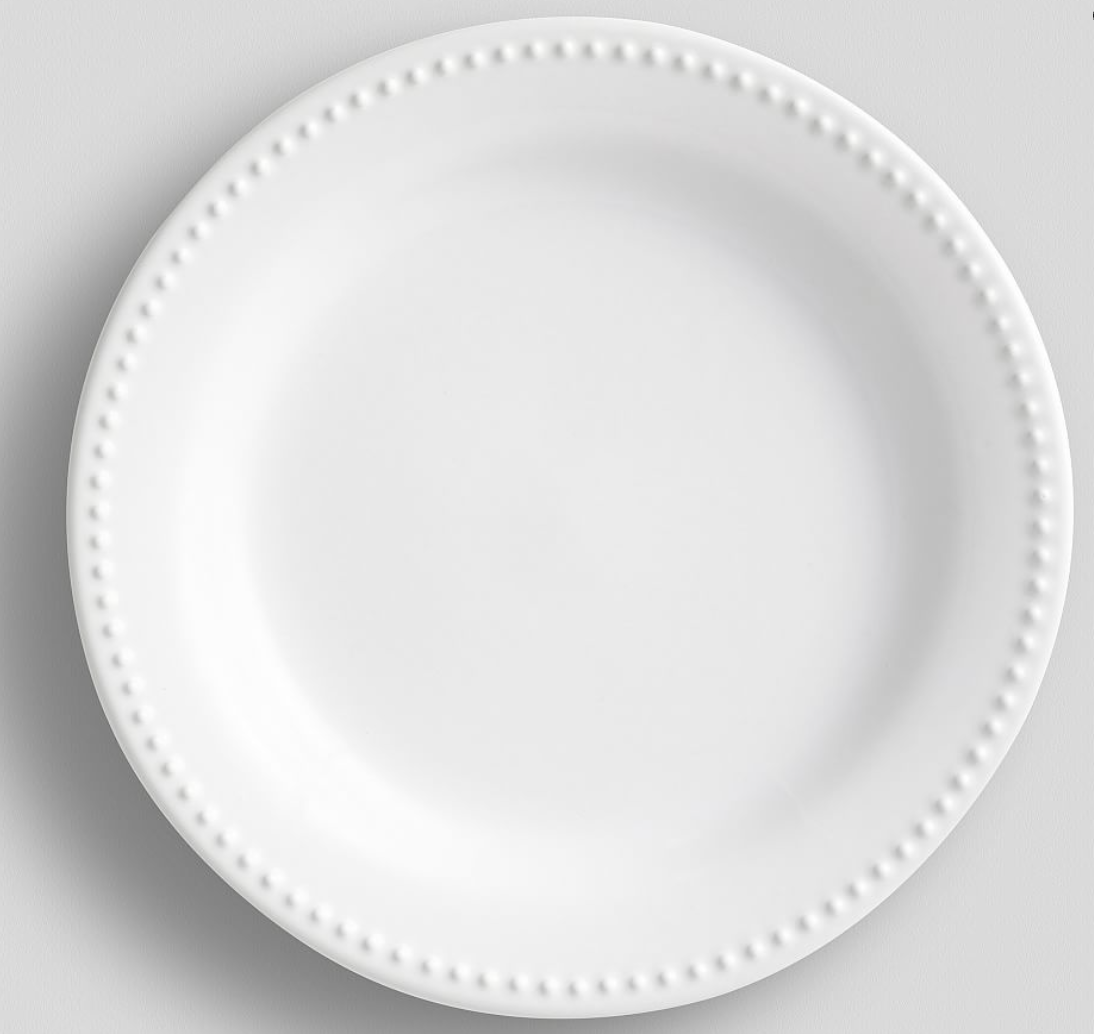 Beaded Stoneware Dinner Plates, Set of 4