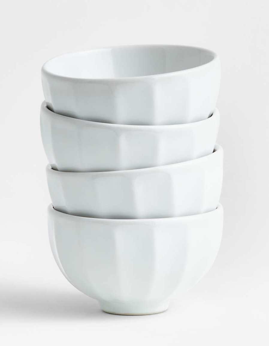 Cafe White Mini Bowls, Set of 4
