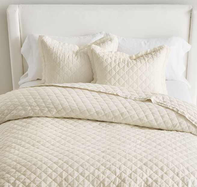 Belgian Flax Linen Diamond Quilt