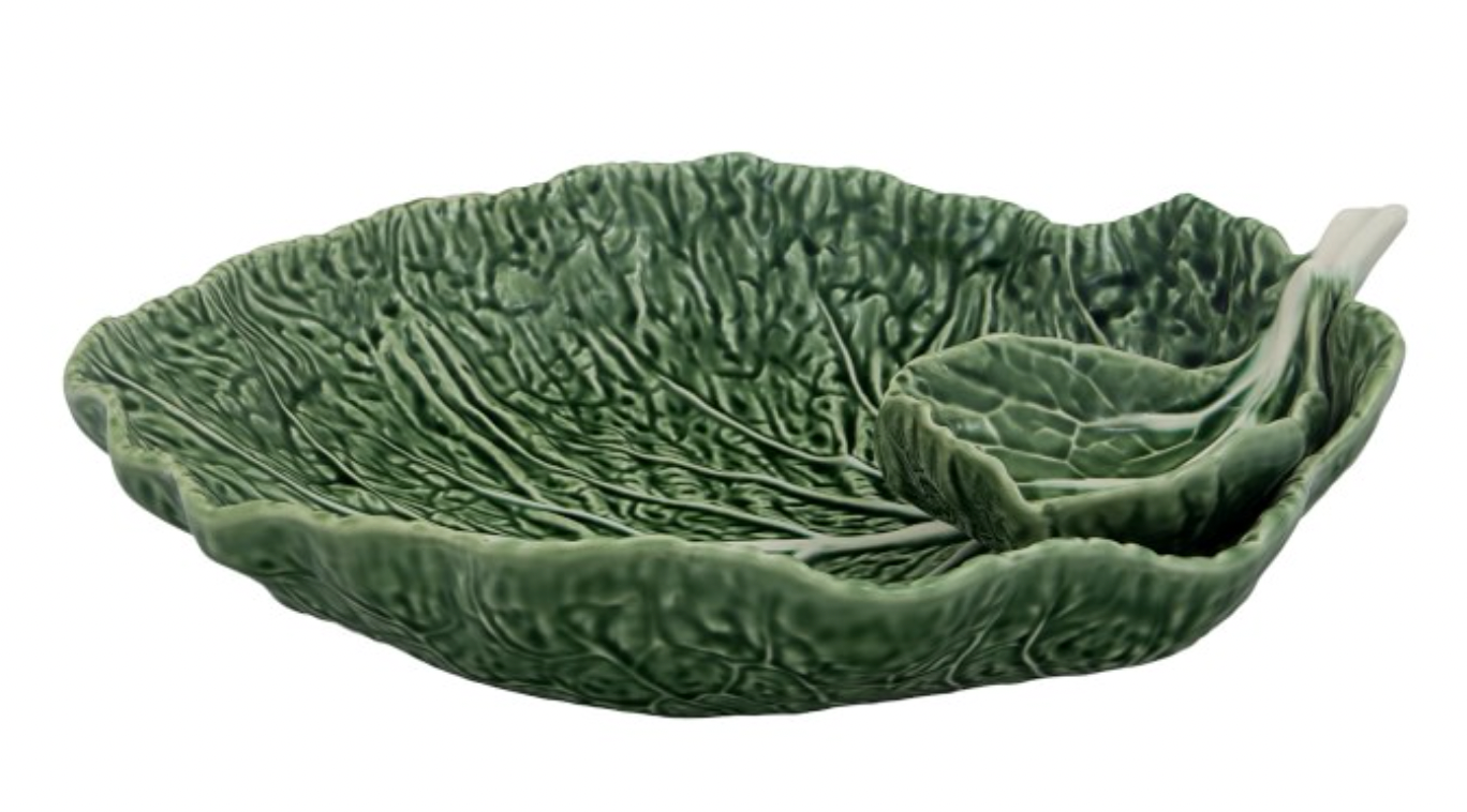Bordallo Pinheiro Cabbage Chip & Dip Bowl